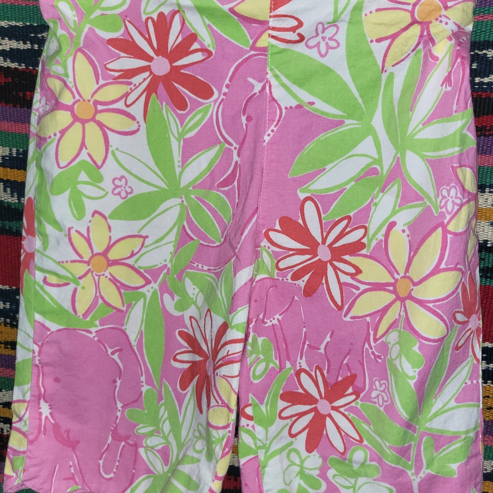 Lilly Pulitzer Pink and Green Patterned Shorts 12-18 Months